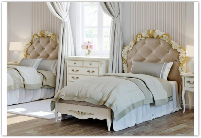 Кровать с мягким изголовьем 90*190 Romantic R409-K02-AG-B01