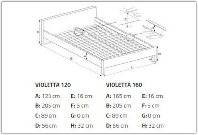 Кровать VIOLETTA 160/200 Halmar