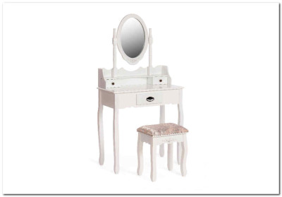 Туалетный столик с зеркалом и табуретом Secret De Maison GAUDE (mod. TT-DT003) Белый (White)