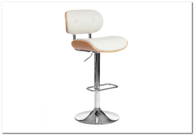 Барный стул DRAKAR (mod.4050) белый/натуральный/хром