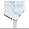 Стол CORNER 120 HIGH GLOSS STATUARIO керамика, стекло/ белый каркас, DISAUR заказать в интернет магазине по цене 59 400 руб. в Самаре