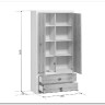 Шкаф Koen REG2D2S ясень снежный BRW заказать в интернет магазине по цене 18 940 руб. в Самаре