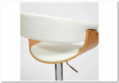 Барный стул VIMTA (mod.4021S) белый/натуральный/хром