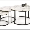 Комплект Halmar GILDA, 3 стола журнальных (белый мрамор/черный) заказать в интернет магазине по цене 20 798 руб. в Самаре