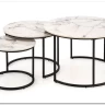 Комплект Halmar GILDA, 3 стола журнальных (белый мрамор/черный) заказать в интернет магазине по цене 20 798 руб. в Самаре
