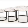 Комплект Halmar GILDA, 3 стола журнальных (белый мрамор/черный) заказать в интернет магазине по цене 20 798 руб. в Самаре