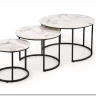 Комплект Halmar GILDA, 3 стола журнальных (белый мрамор/черный) заказать в интернет магазине по цене 20 798 руб. в Самаре