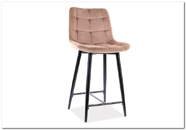 Полубарный стул Signal CHIC H-2 VELVET (бежевый/черный мат) заказать в интернет магазине по цене 12 364 руб. в Самаре