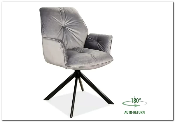 Стул кухонный Signal BOOGIE II Velvet Bluvel 14 серый/черный мат заказать в интернет магазине по цене 19 731 руб. в Самаре