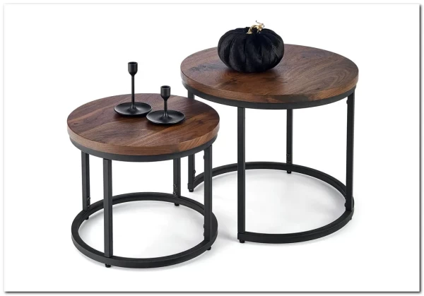 Комплект Halmar OREO 2 стола журнальных (ореховый/черный) заказать в интернет магазине по цене 14 926 руб. в Самаре