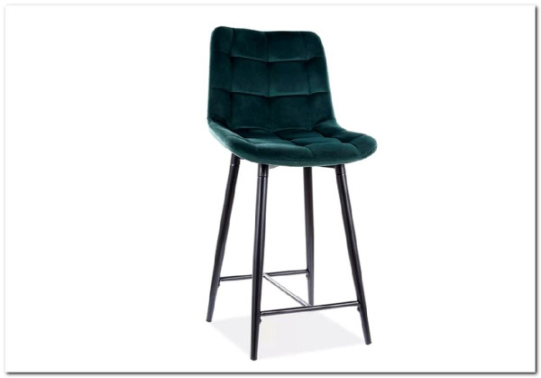 Барный стул Signal CHIC H-2 VELVET (зеленый/черный) заказать в интернет магазине по цене 12 364 руб. в Самаре
