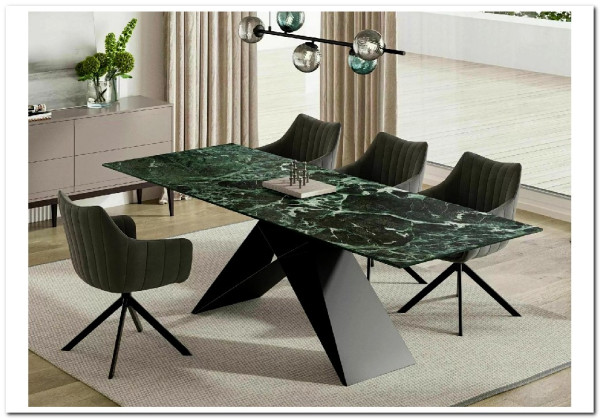Стол обеденный Signal WESTIN Ceramic 160 раскладной (Verde Alpi морской/черный мат) заказать в интернет магазине по цене 152 669 руб. в Самаре