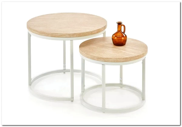 Комплект Halmar OREO (2 стола журнальных) (травертин/белый) заказать в интернет магазине по цене 14 926 руб. в Самаре