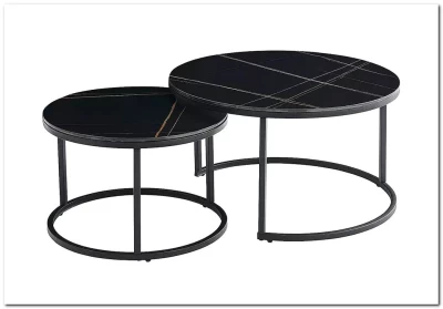Комплект Signal FERRANTE D, 2 стола журнальных (черный мат/черный мат)