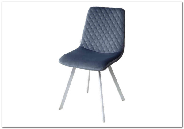 Стул DAIQUIRI BLUVEL-06 BLUE / белый каркас, велюр заказать в интернет магазине по цене 4 050 руб. в Самаре