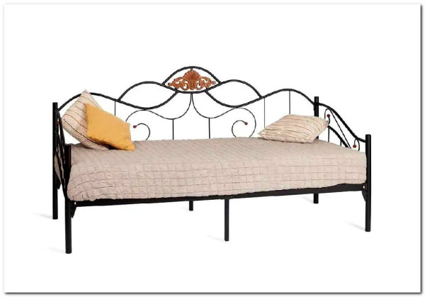 Купить Кровать Federica (mod. AT-881) 90*200 см (Day bed), красный дуб/черный с доставкой по России по цене производителя можно в магазине Другая Мебель в Самаре