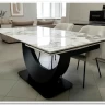 Стол обеденный Halmar FERNANDO 160 раскладной (белый мрамор/черный) заказать в интернет магазине по цене 120 335 руб. в Самаре