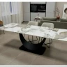 Стол обеденный Halmar FERNANDO 160 раскладной (белый мрамор/черный) заказать в интернет магазине по цене 120 335 руб. в Самаре