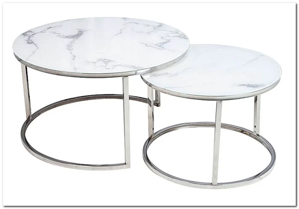 Комплект Signal ATLANTA B, 2 стола журнальных (эффект белого мрамора/хром) заказать в интернет магазине по цене 30 330 руб. в Самаре