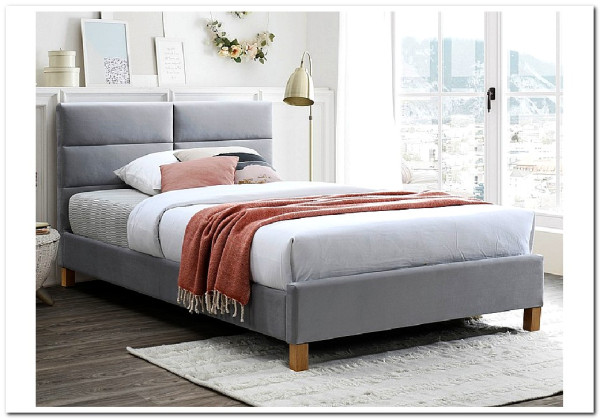 Кровать Signal SIERRA VELVET BLUVEL03 (светло-серый/дуб) 120/200 заказать в интернет магазине по цене 32 364 руб. в Самаре