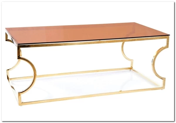 Стол журнальный Signal KENZO A (дымчатый янтарь/золотой) заказать в интернет магазине по цене 35 145 руб. в Самаре