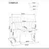 Диван SIGNAL CAMELLIA 2 Velvet Bluvel 14 (серый/золотой) заказать в интернет магазине по цене 42 092 руб. в Самаре