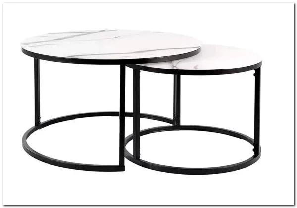 Комплект Signal ATLANTA C, 2 стола журнальных (эффект белого мрамора/черный мат) заказать в интернет магазине по цене 28 333 руб. в Самаре