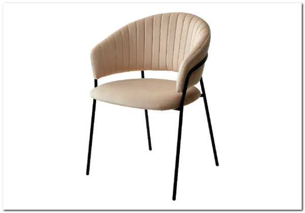 Стул ГЕММА цвет бежевый #H06 велюр / черный каркас заказать в интернет магазине по цене 6 500 руб. в Самаре