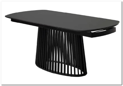 Стол DESIO 180 PURE BLACK SOLID CERAMIC Черный мрамор матовый, керамика/Черный каркас, DISAUR