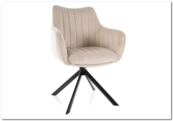 Стул кухонный Signal AZALIA Velvet Bluvel 30 поворотный (светло-бежевый/черный) заказать в интернет магазине по цене 20 033 руб. в Самаре