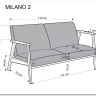 Диван HALMAR MILANO 2S tap. Castel 15 бежевый/орех заказать в интернет магазине по цене 56 691 руб. в Самаре