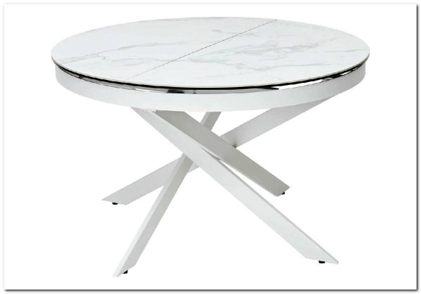 Стол TRENTO 120 HIGH GLOSS STATUARIO Белый мрамор глянцевый, керамика/ белый каркас заказать в интернет магазине по цене 73 620 руб. в Самаре
