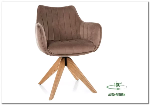 Стул кухонный Signal AZALIA D Velvet Bluvel 40 поворотный (темно-бежевый/дуб) заказать в интернет магазине по цене 21 209 руб. в Самаре