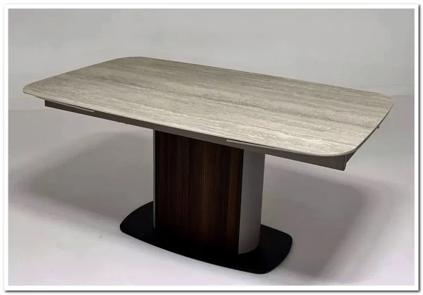 Стол DAGFINN 160 IVORY TRAVERTINE SOLID CERAMIC / Кофе / Орех, ®DISAUR заказать в интернет магазине по цене 95 600 руб. в Самаре