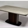 Стол DAGFINN 160 IVORY TRAVERTINE SOLID CERAMIC / Кофе / Орех, ®DISAUR заказать в интернет магазине по цене 95 600 руб. в Самаре