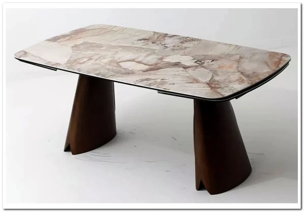 Стол IMBERT 180 GLOSS PATAGONIA, керамика на стекле/ брашированный каркас, цвет медный, ®DISAUR заказать в интернет магазине по цене 153 300 руб. в Самаре