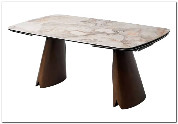 Стол IMBERT 180 GLOSS PATAGONIA, керамика на стекле/ брашированный каркас, цвет медный, ®DISAUR заказать в интернет магазине по цене 153 300 руб. в Самаре