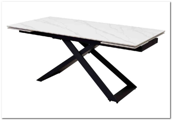 Стол LIVORNO 180 MATT WHITE MARBLE SOLID CERAMIC / BLACK заказать в интернет магазине по цене 88 950 руб. в Самаре