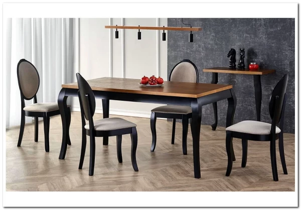 Стол Halmar WINDSOR раскладной (дуб темный/черный) заказать в интернет магазине по цене 77 959 руб. в Самаре