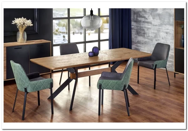 Стол обеденный Halmar BACARDI раскладной (дуб натуральный/черный) заказать в интернет магазине по цене 68 560 руб. в Самаре