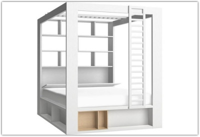 Кровать со шкафом библиотечным и балдахином с основанием 160x200 4You by VOX
