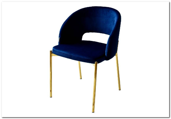 Стул AGNES BLUVEL-86 NAVY BLUE, золотой каркас заказать в интернет магазине по цене 4 725 руб. в Самаре