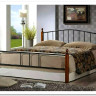 Купить Кровать AT-915 дерево гевея/металл 160*200 (Queen bed), красный дуб/черный с доставкой по России по цене производителя можно в магазине Другая Мебель в Самаре