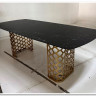 Стол CHIAVARI 220 KL-116 Черный мрамор матовый, итальянская керамика / бронзовый, DISAUR заказать в интернет магазине по цене 96 480 руб. в Самаре