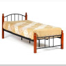 Купить Кровать AT-915 дерево гевея/металл 90*200 (Single bed), красный дуб/черный с доставкой по России по цене производителя можно в магазине Другая Мебель в Самаре