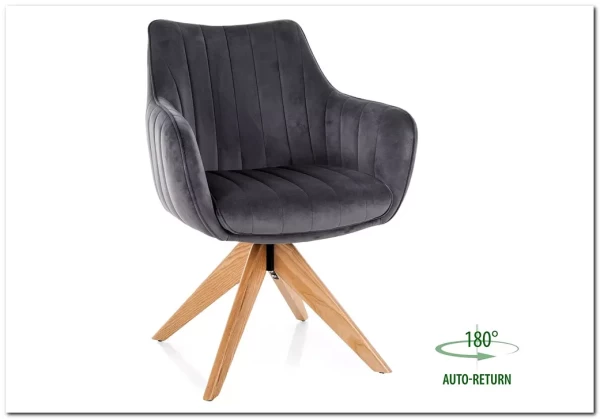 Стул кухонный Signal AZALIA D Velvet Bluvel 14 поворотный (серый/дуб) заказать в интернет магазине по цене 21 209 руб. в Самаре