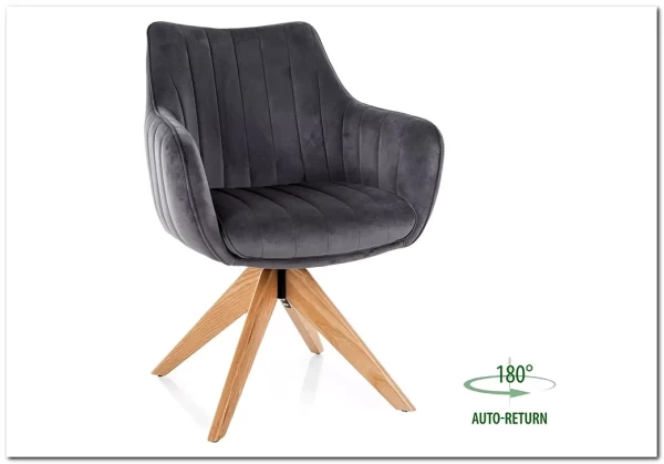 Стул кухонный Signal AZALIA D Velvet Bluvel 14 поворотный (серый/дуб) заказать в интернет магазине по цене 21 209 руб. в Самаре