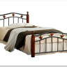 Купить Кровать AT-126 дерево гевея/металл 90*200 (Single bed), красный дуб/черный с доставкой по России по цене производителя можно в магазине Другая Мебель в Самаре