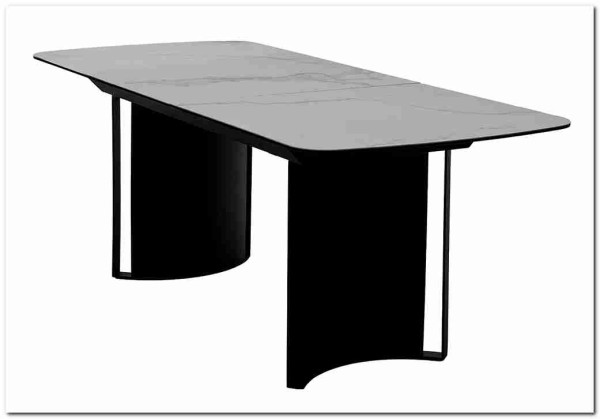 Стол RASMUS 160 TL-45 Белый мрамор, испанская керамика / черный каркас, DISAUR заказать в интернет магазине по цене 95 250 руб. в Самаре