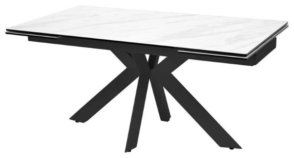 Стол BELLUNO 160 MARBLES KL-99 Белый мрамор матовый, итальянская керамика/ черный каркас заказать в интернет магазине по цене 124 150 руб. в Самаре